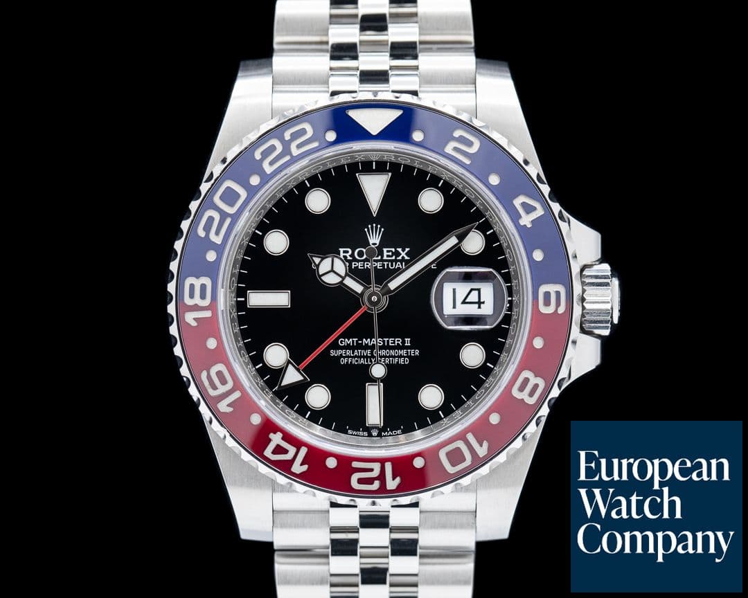 Image of Rolex GMT Master II Ceramic 126710 "Pepsi" SS Jubilee Black Dial