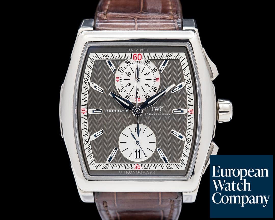 Image of IWC Da Vinci Chronograph Flyback 18K White Gold Gray Dial