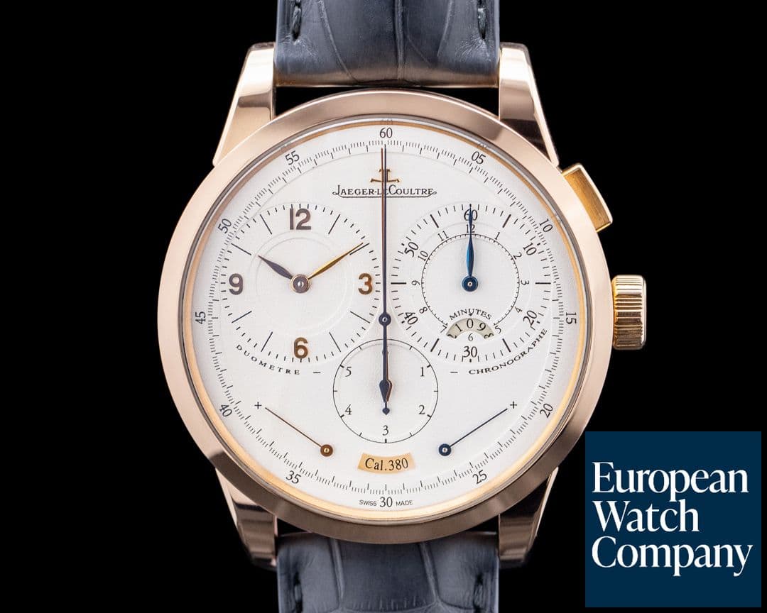 Image of Jaeger LeCoultre Duometre Chronographe 18K Rose Gold Silver Dial
