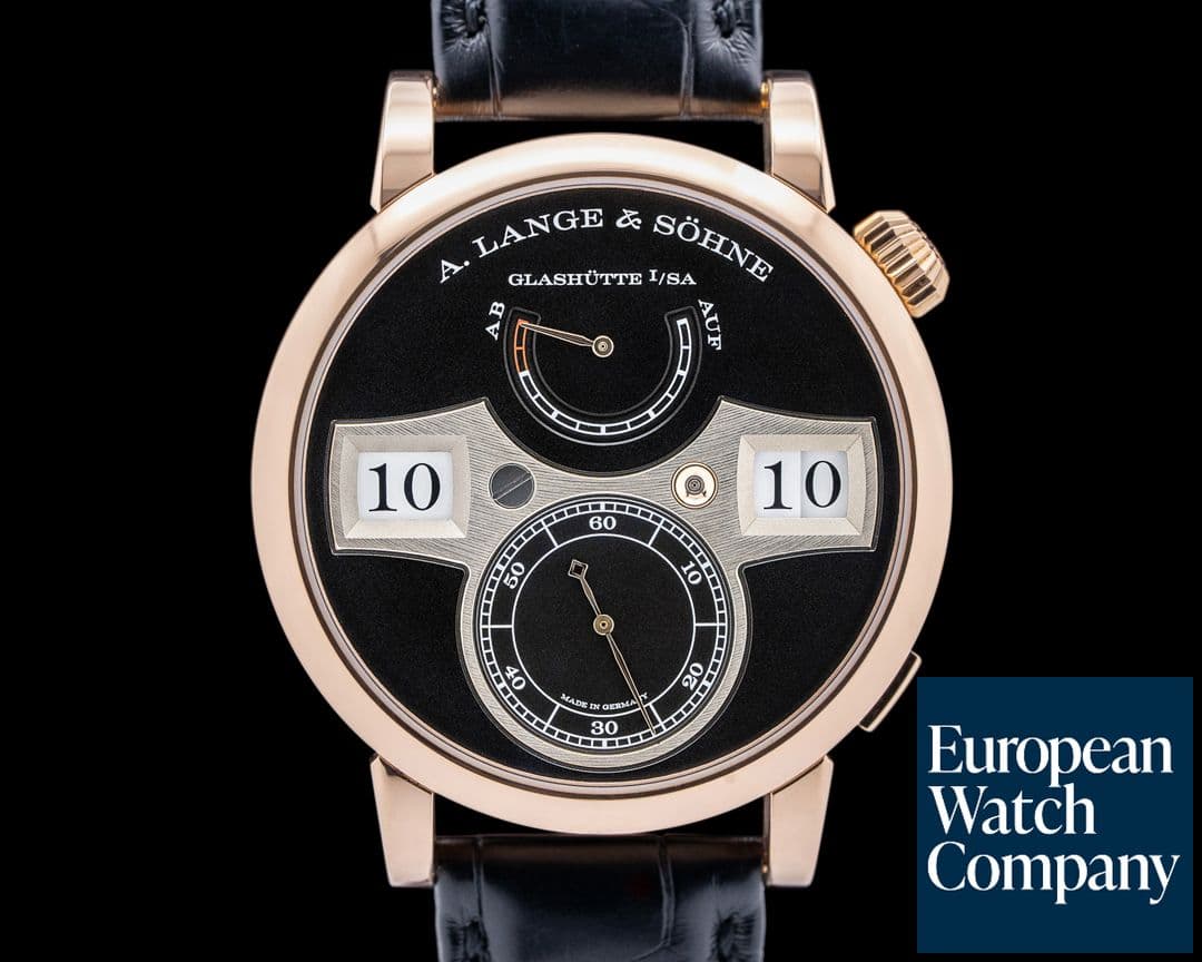 Image of A. Lange and Sohne Zeitwerk 142.031 18K Rose Gold Black Dial