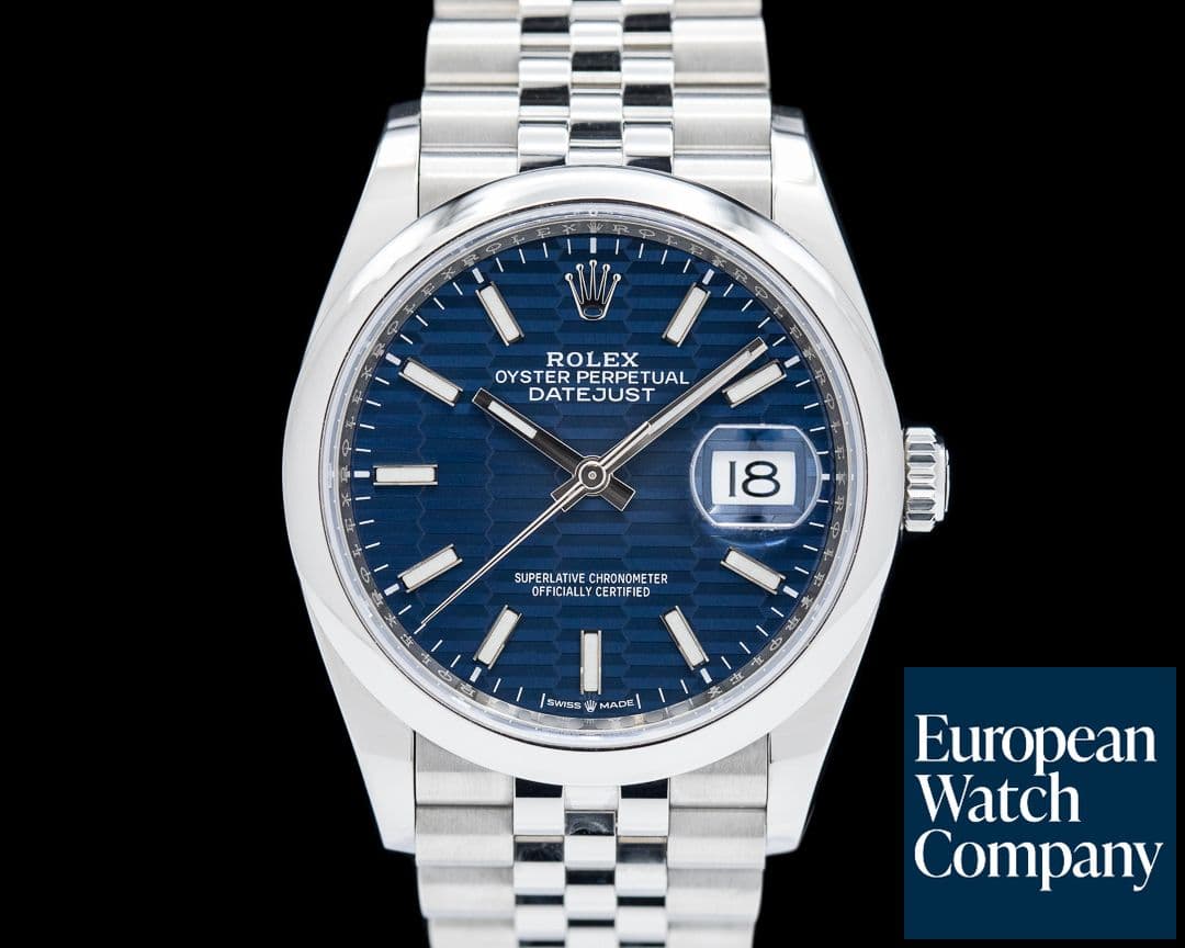 Image of Rolex Datejust 126200 Blue Motif Dial / Jubilee Bracelet