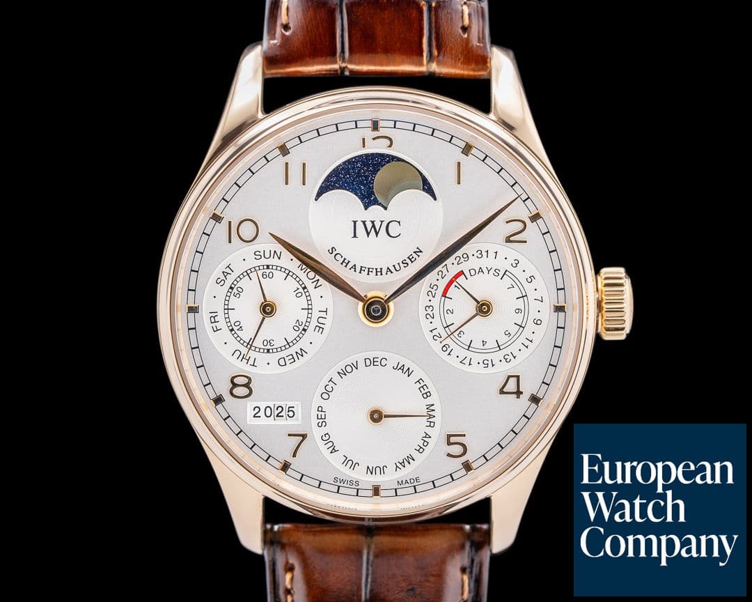 Image of IWC Portuguese Perpetual Calendar II 18K Rose Gold Silver Dial