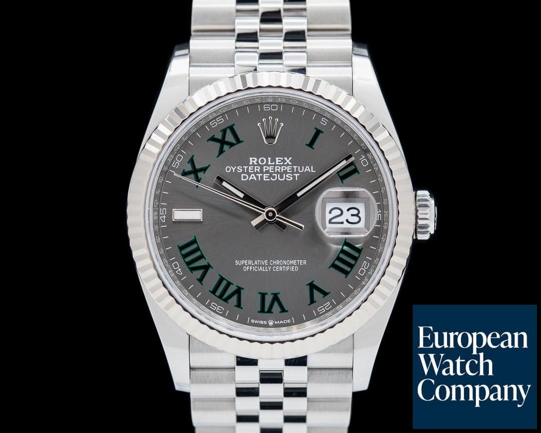 Image of Rolex Datejust 126234 SS Rhodium "Wimbledon" Dial Jubilee