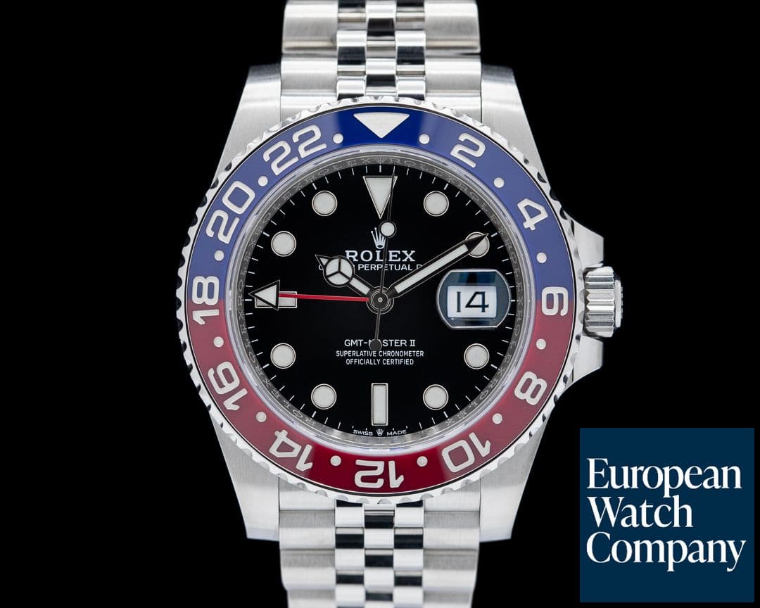 Image of Rolex GMT Master II Ceramic 126710 "Pepsi" SS Jubilee Black Dial