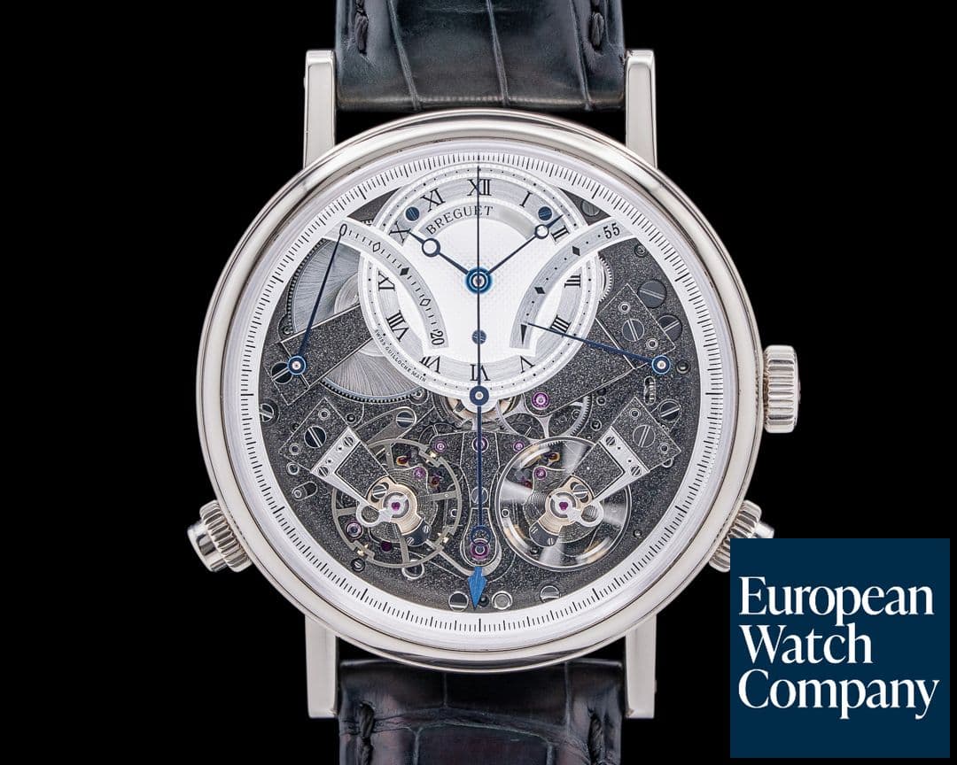 Image of Breguet La Tradition 7077BB Chronograph 18K White Gold Silver Skeleton Dial