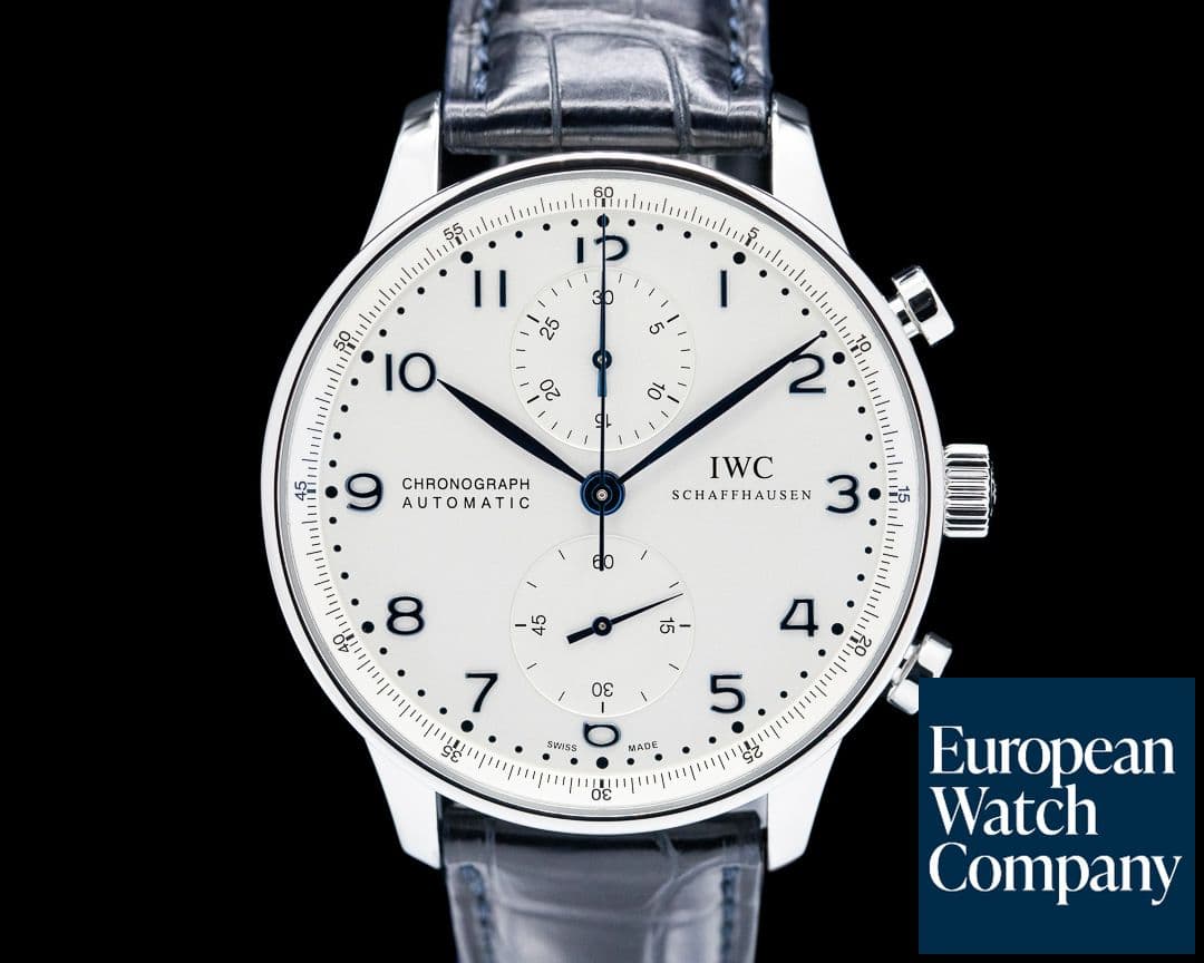 Image of IWC Portuguese Chronograph SS Silver Dial / Blue Numerals
