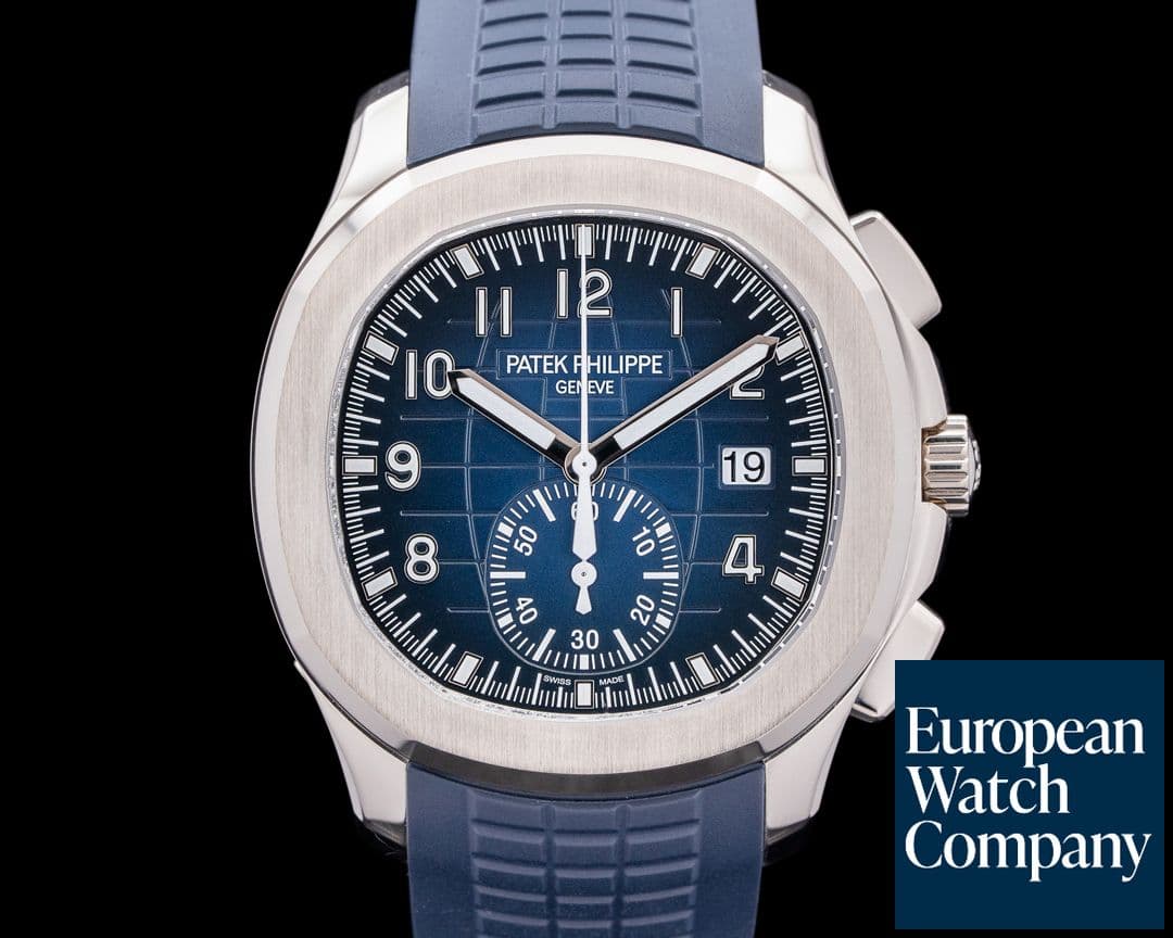 Image of Patek Philippe 5968G Aquanaut Chronograph 18K White Gold Blue Dial 2024