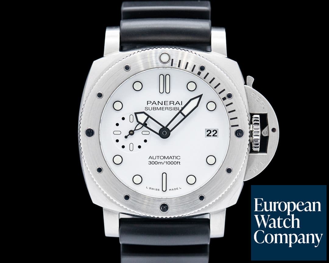 Image of Panerai Luminor Submersible 42 "Bianco" Automatic SS White Dial
