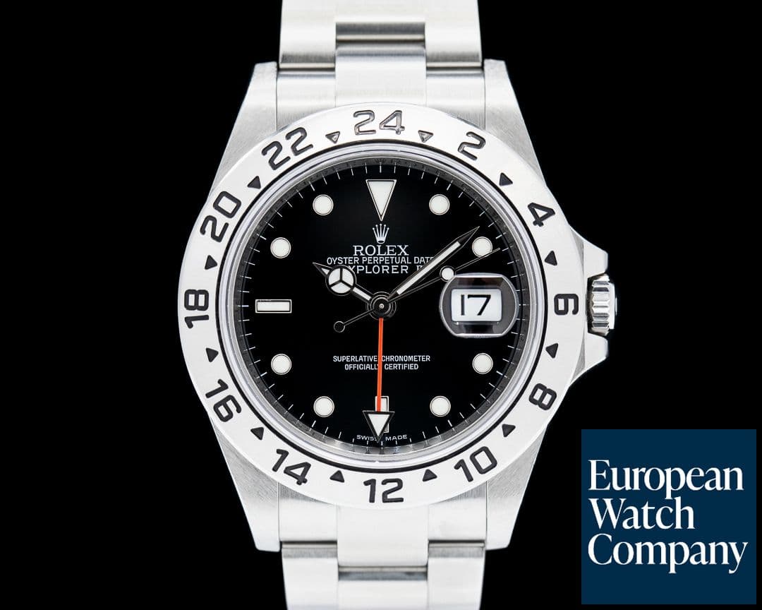 Image of Rolex Explorer II 16570 SS Black Dial Caliber 3186 FULL SET