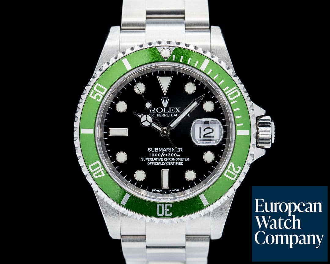 Image of Rolex Submariner 50th Anniversary "Kermit Flat 4" SS Green Bezel Mark 1