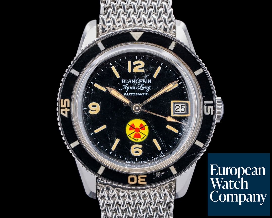 Image of Blancpain Vintage Fifty Fathoms Aqualung NO RADIATION Circa 1960's 36MM