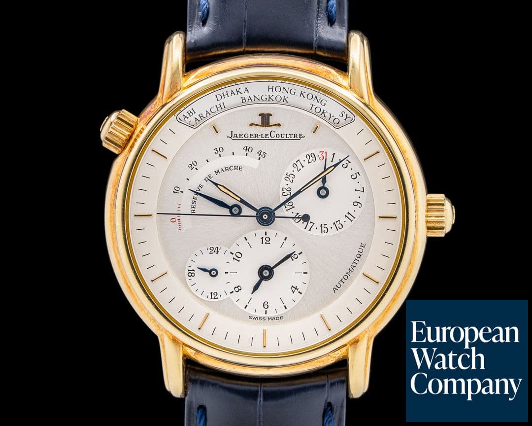 Image of Jaeger LeCoultre Master Geographic 18K Yellow Gold Silver Dial