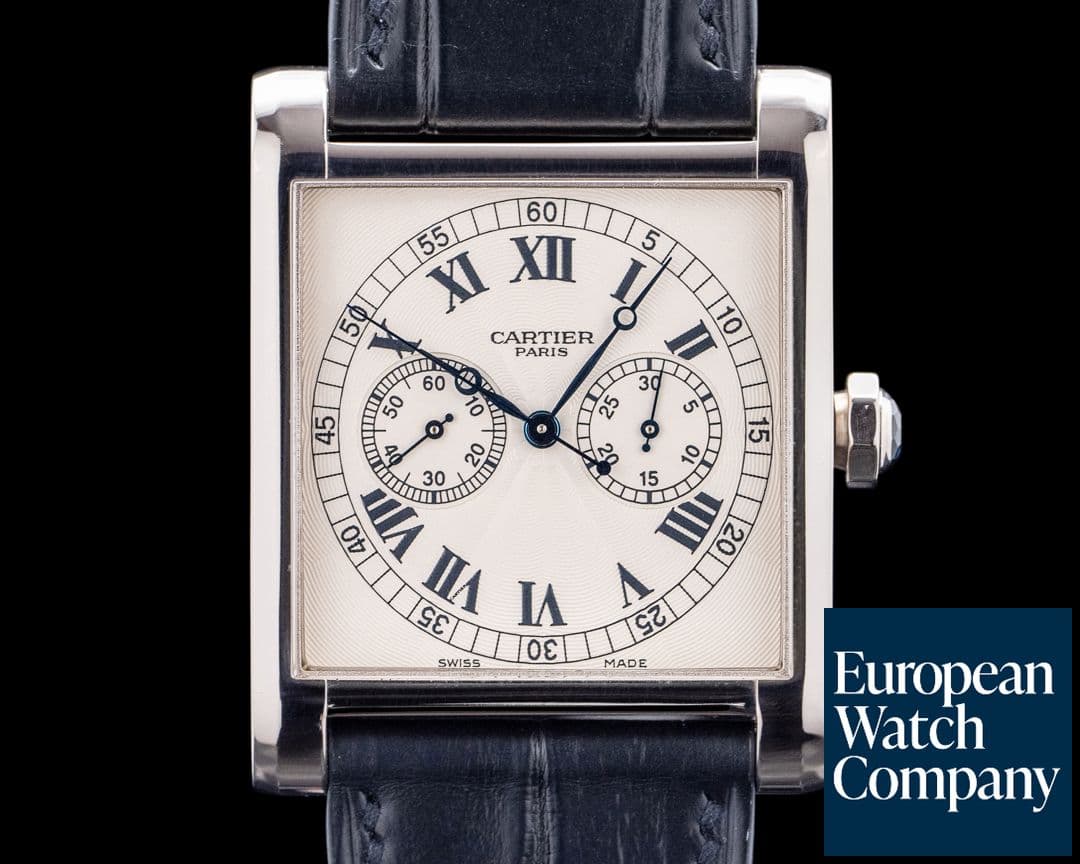 Image of Cartier CPCP Tank Monopoussoir Chronograph 3078 18K White Gold LIMITED
