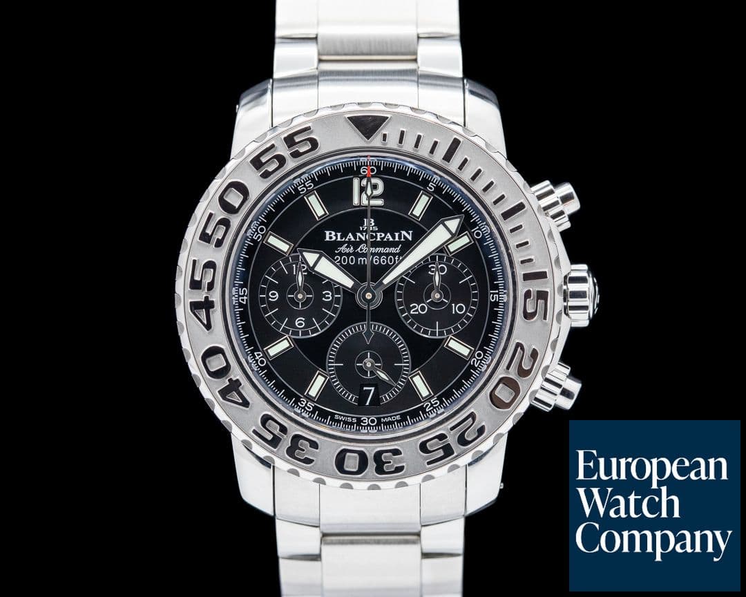 Image of Blancpain Specialties Air Command Flyback Chronograph SS Black Dial