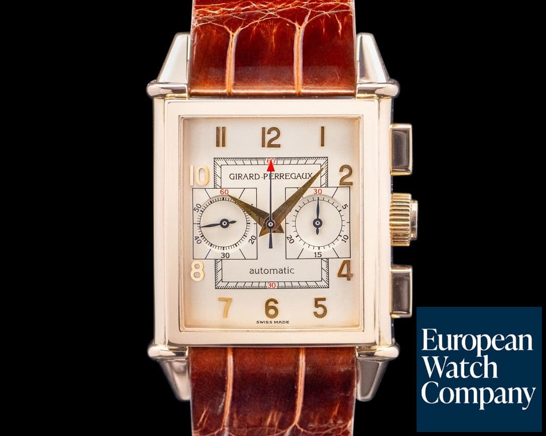 Image of Girard Perregaux Vintage 1945 Chronograph 18k Rose Gold Cream Dial