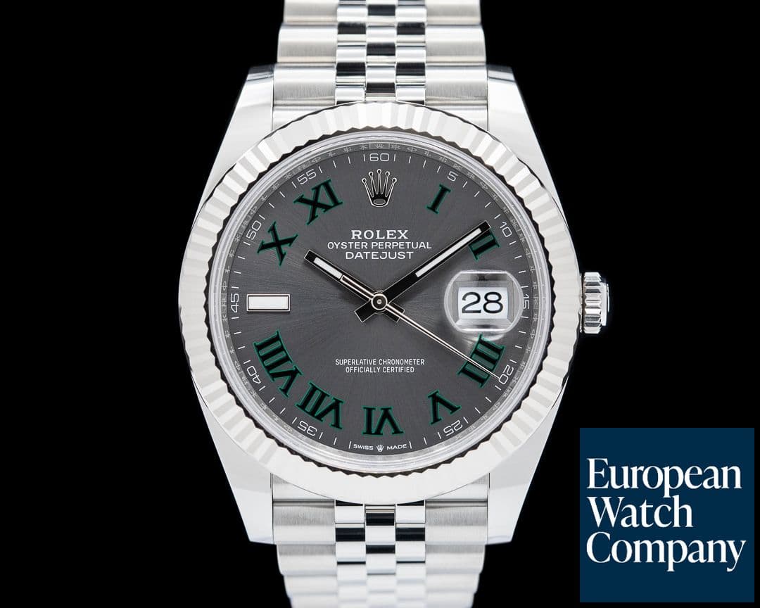 Image of Rolex Datejust 41 Jubliee SS Gray Wimbledon Dial 2024 UNWORN