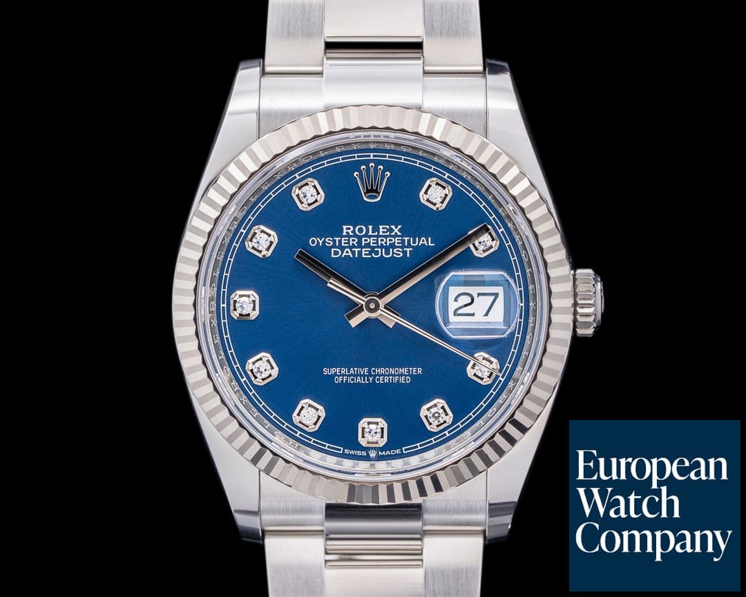 Image of Rolex Datejust 36 SS Diamonds Blue Dial