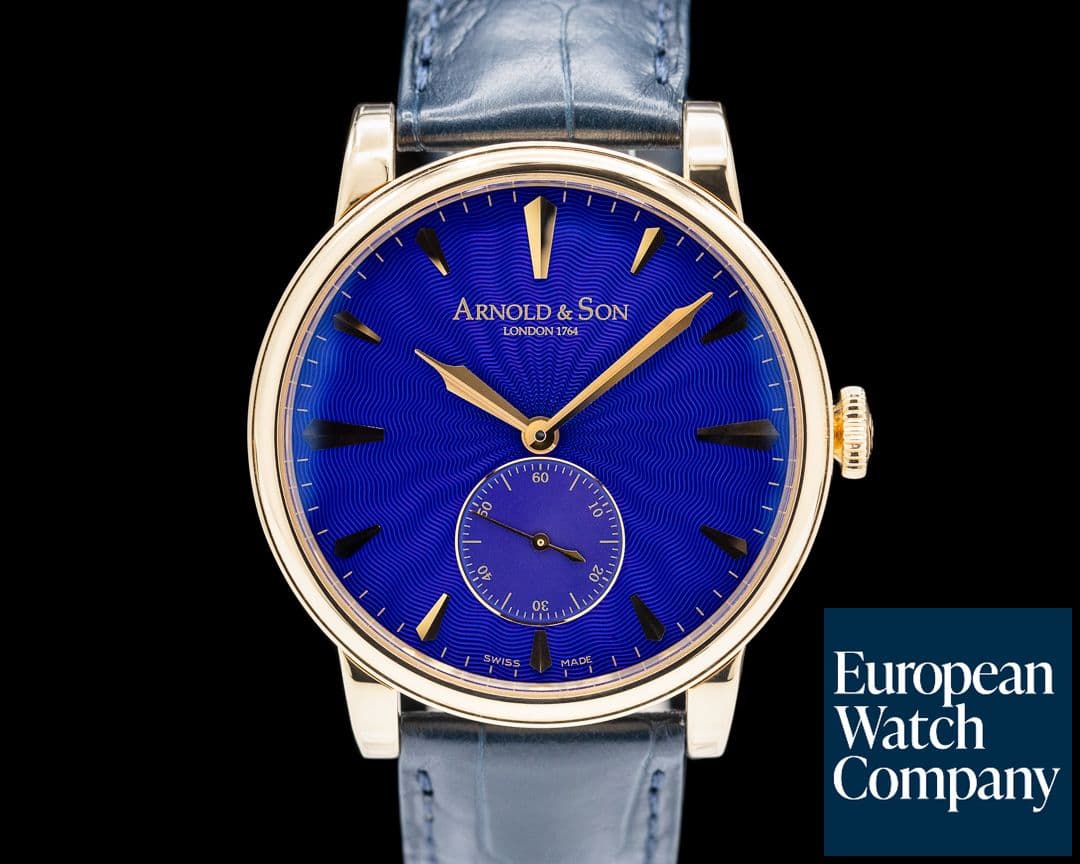 Image of Arnold & Son HMS1 18K Rose Gold Royal Blue Dial