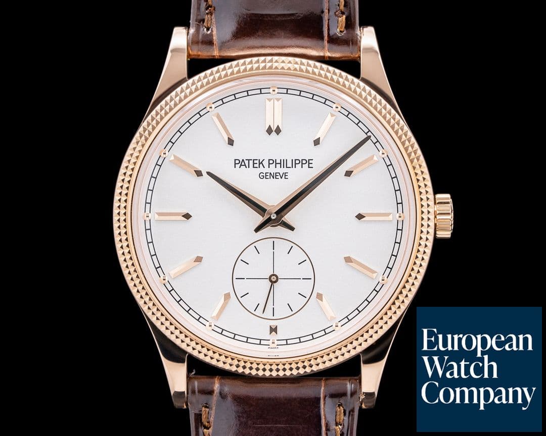 Image of Patek Philippe Calatrava 6119R Clous de Paris 18K Rose Gold Silver Dial
