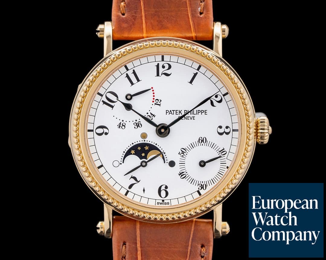 Image of Patek Philippe 5015J Calatrava Officier Moon 18K Yellow Gold White Dial