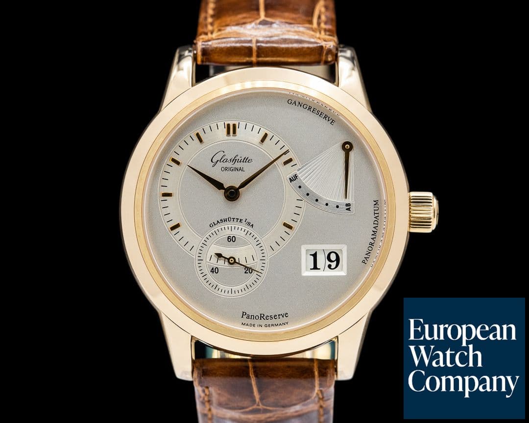Image of Glashutte Original PanoReserve 18k Rose Gold Silver Dial
