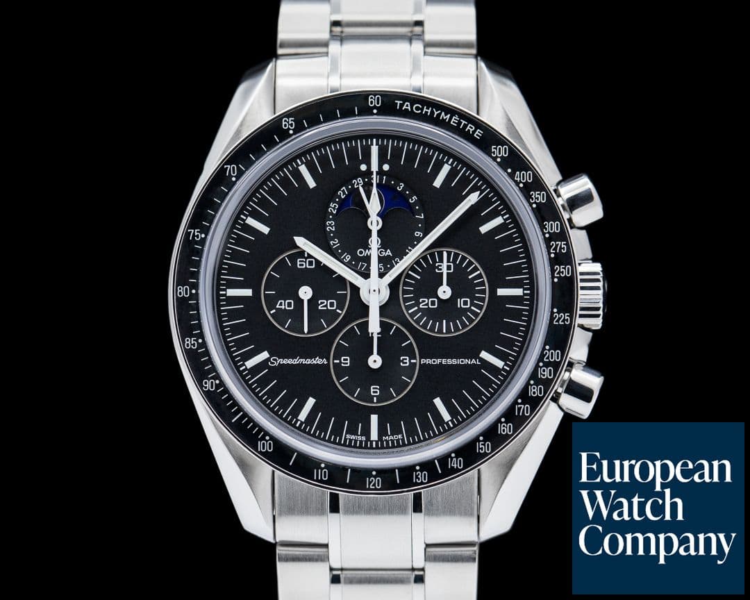 Image of Omega Speedmaster Moon Phase Manual Wind SS Black Dial