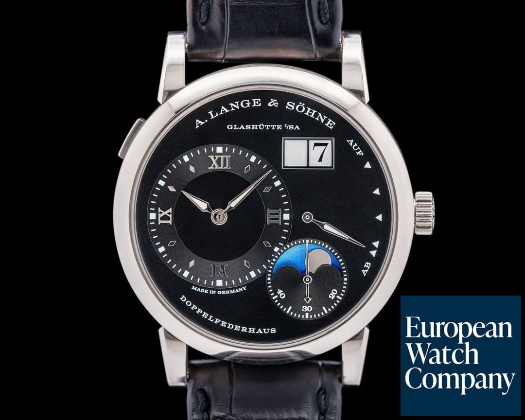 Image of A. Lange and Sohne Lange 1 Moon 192.029 18K White Gold Black Dial