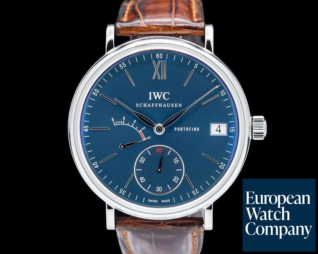 Image of IWC Portofino Hand Wound Eight Days SS Blue Dial
