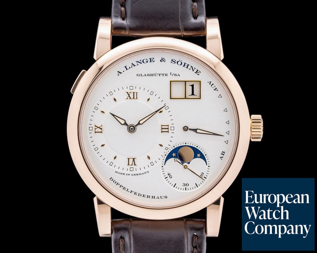 Image of A. Lange and Sohne Lange 1 Moon 109.032 18K Rose Gold Silver Dial