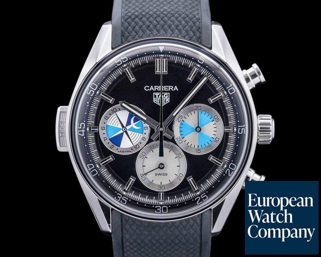 Image of Heuer Carrera Chronograph Seafarer x Hodinkee SS Black Dial LIMITED