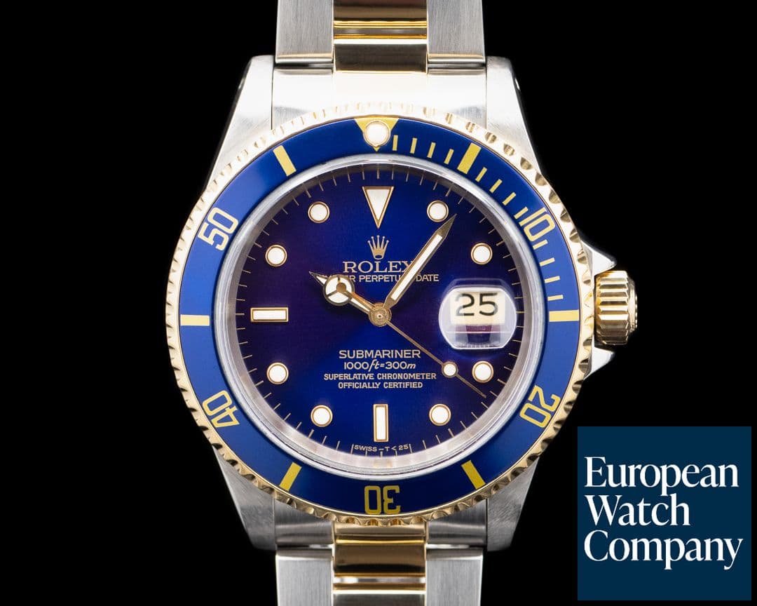 Image of Rolex Submariner 16613 SS / 18K YG Blue Dial FULL SET Circa. 1993