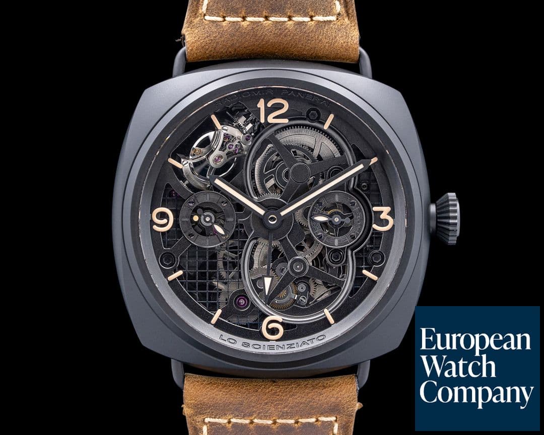 Image of Panerai Radiomir Tourbillon GMT Ceramic "Lo Scienziato" Skeleton Dial LIMITED