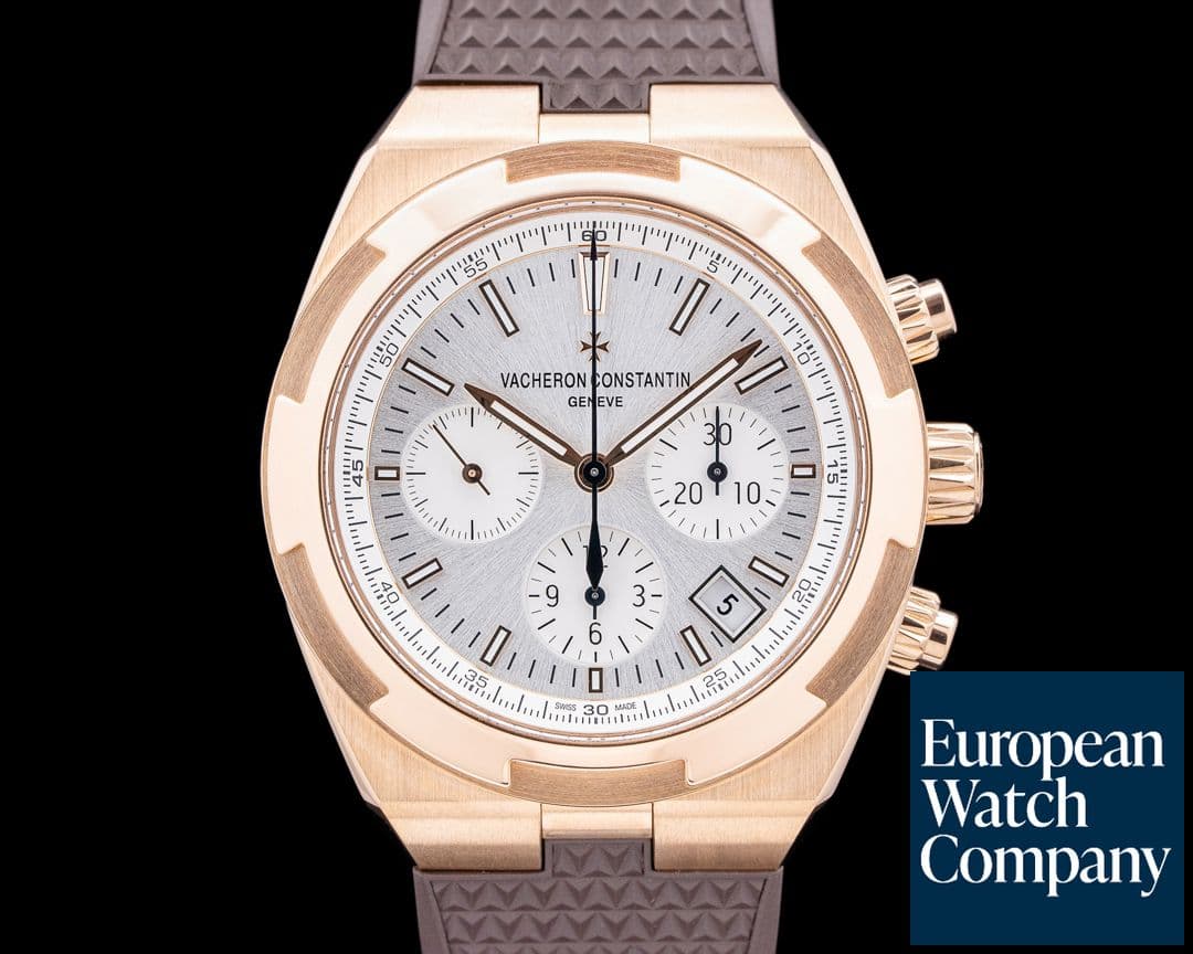 Image of Vacheron Constantin Overseas Chronograph 5500v 18K Rose Gold Silver Dial