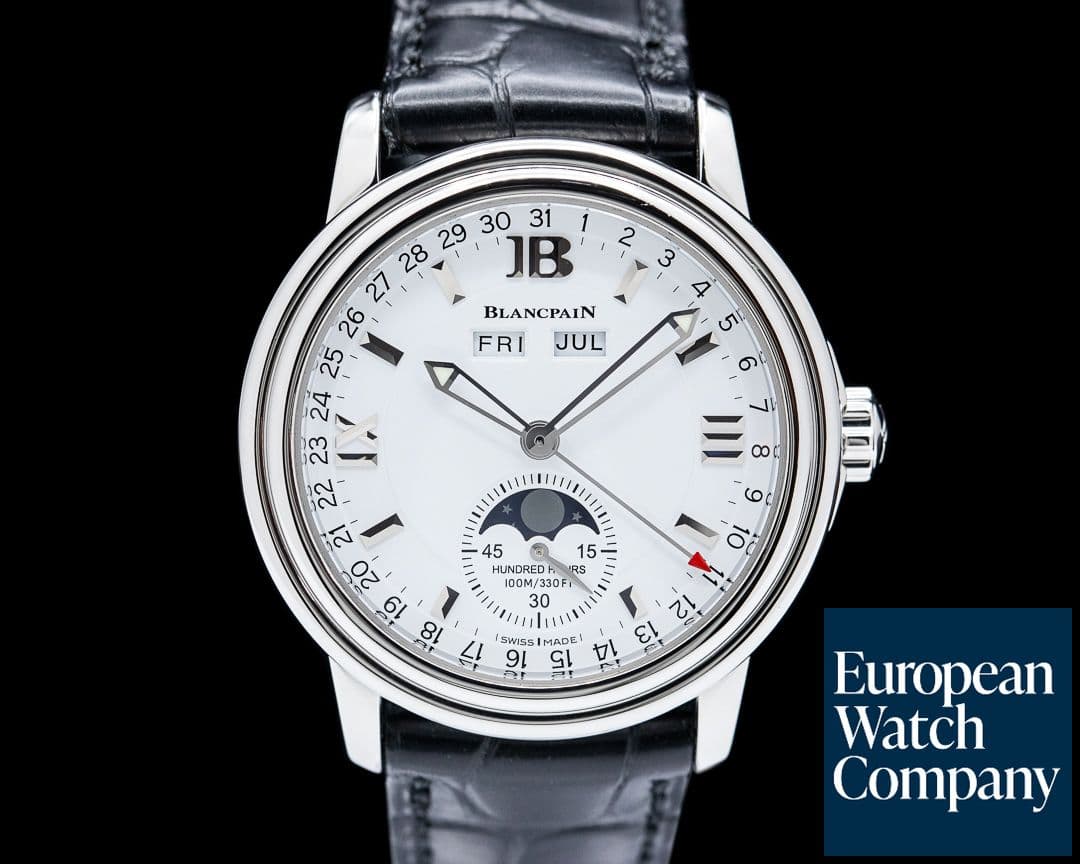 Image of Blancpain Leman Triple Date Moonphase SS White Dial