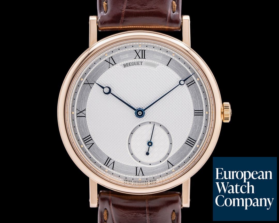 Image of Breguet Classique Automatic 18K Rose Gold Silver Guilloche Dial