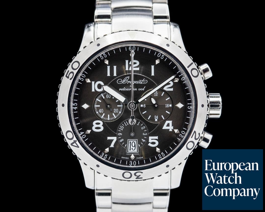 Image of Breguet Type XXI Flyback SS Ruthenium Gray Dial