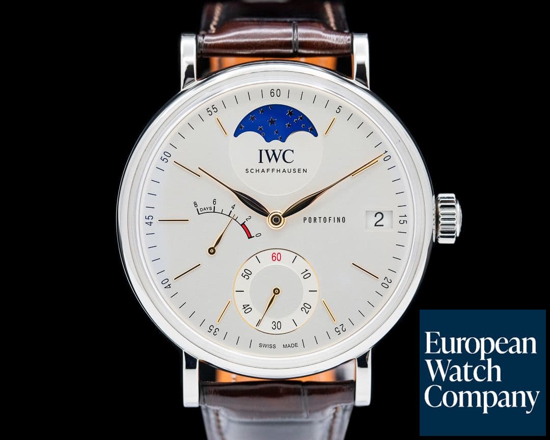 Image of IWC Portofino Hand-Wound 8 Days Moonphase SS Silver Dial 2024