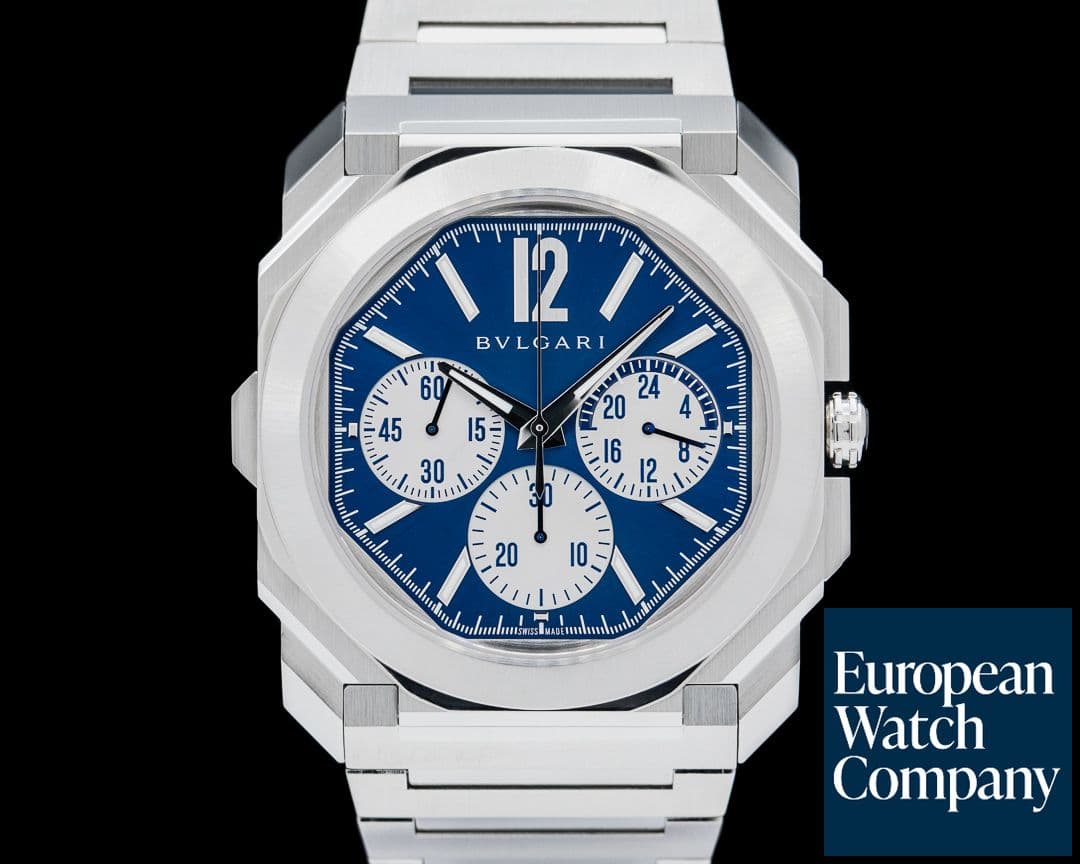 Image of Bulgari Octo Finissimo Chronograph GMT SS Blue Dial