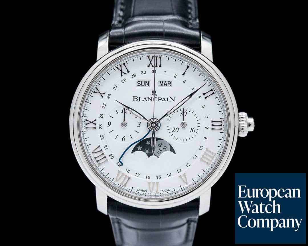 Image of Blancpain Villeret Chronographe Monopoussoir Quantième Complet White Dial