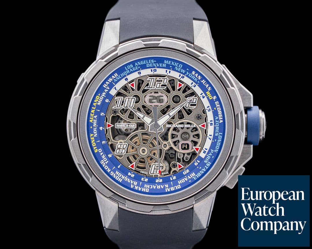 Image of Richard Mille RM63-02 Automatic Winding Worldtimer Titanium Skelton Dial 2023