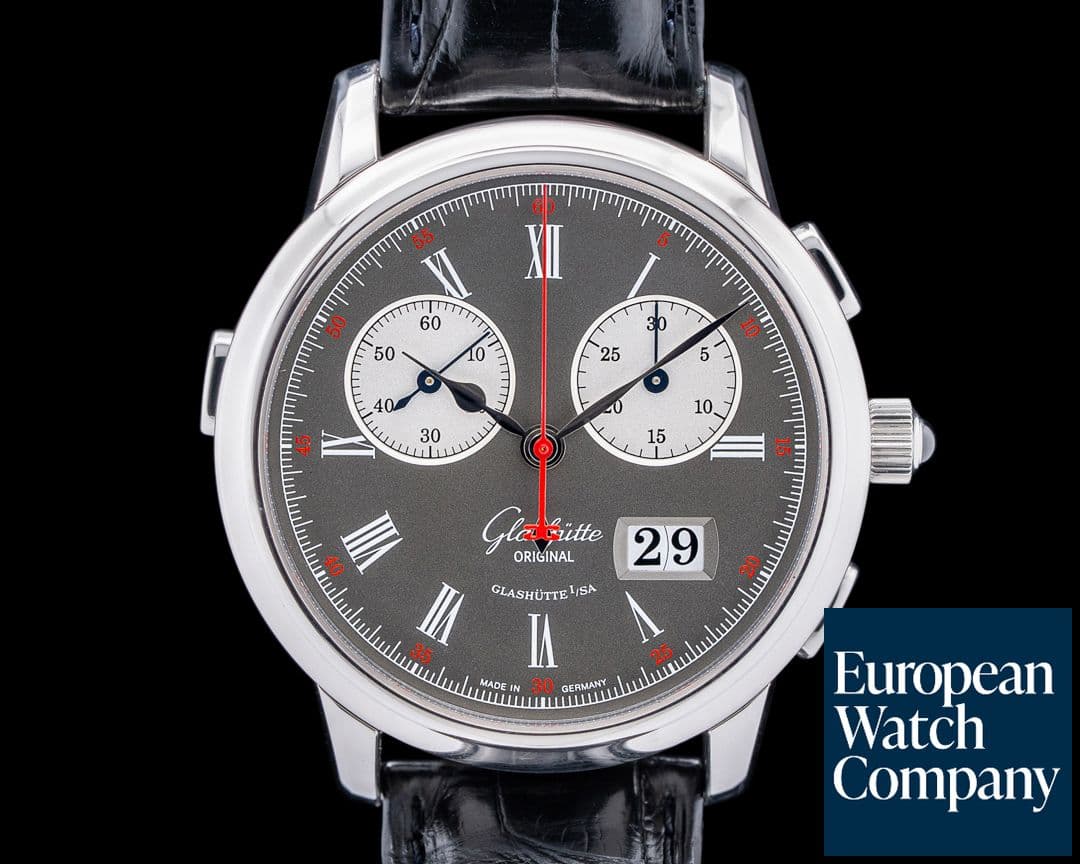 Image of Glashutte Original Senator Rattrapante Platinum Gray Dial LIMITED