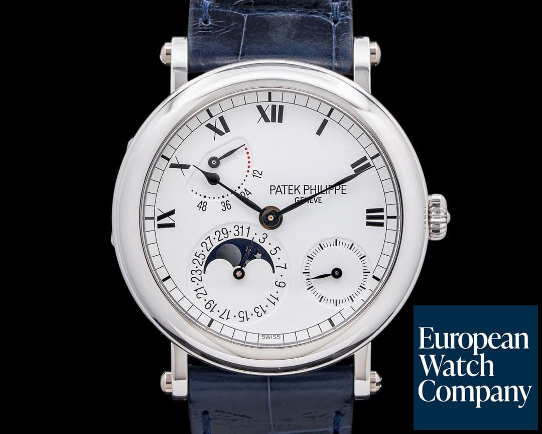 Image of Patek Philippe Power Reserve 5054 Moonphase Platinum White Dial RARE