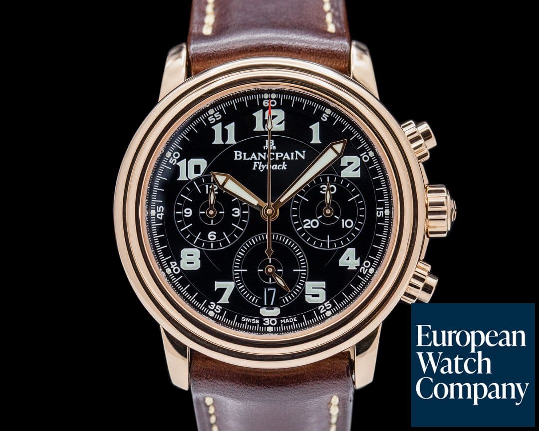 Image of Blancpain Flyback Chronograph 18K Rose Gold Black Dial LIMITED