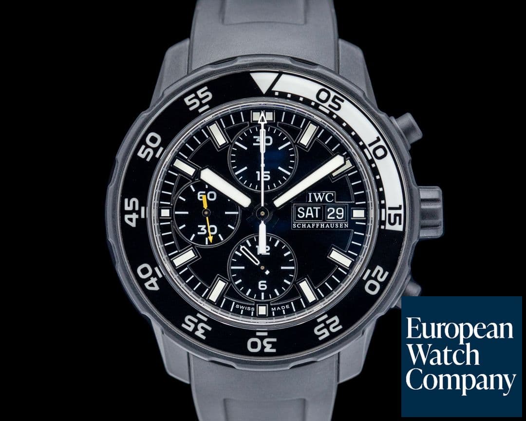 Image of IWC Aquatimer Chronograph Edition Galapagos SS Black Dial