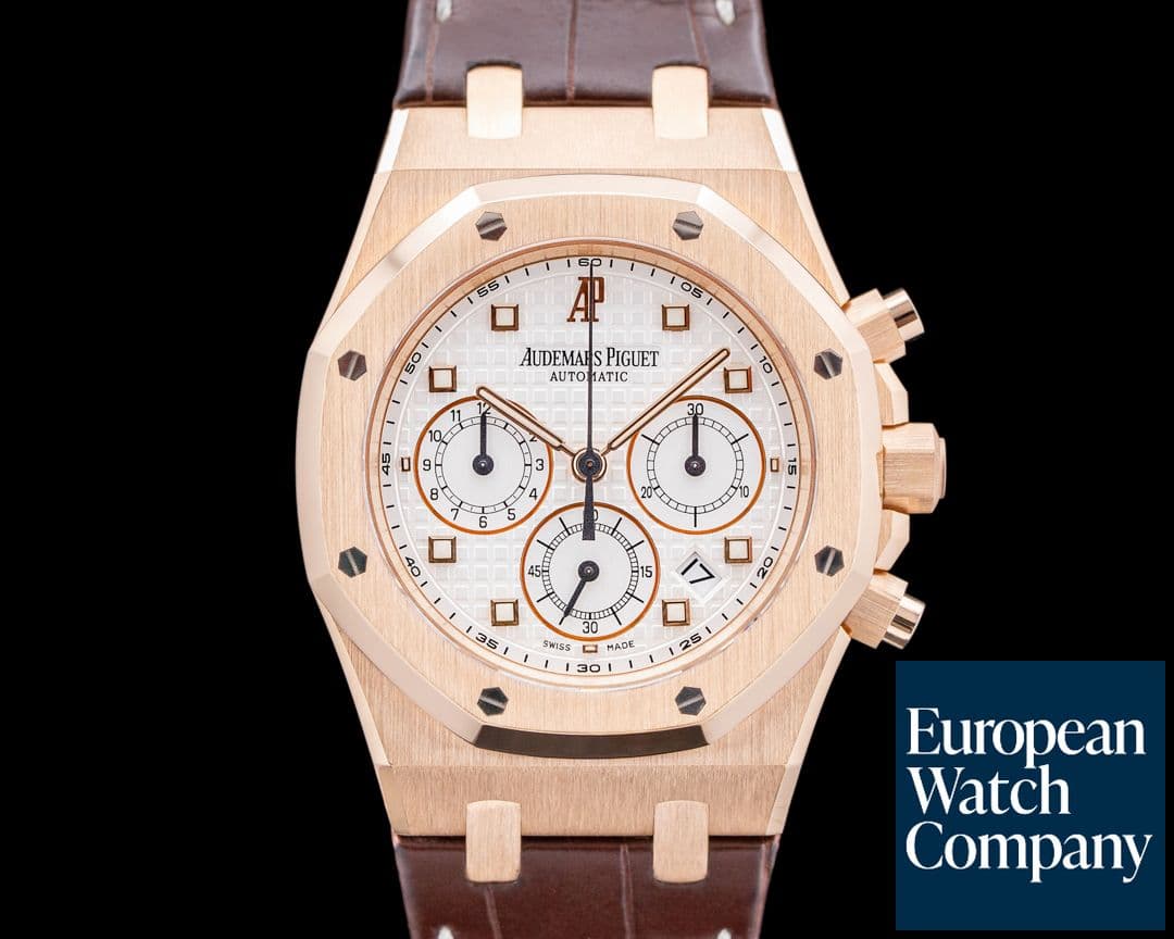 Image of Audemars Piguet Royal Oak Chronograph 26022OR 18K Rose Gold White Dial