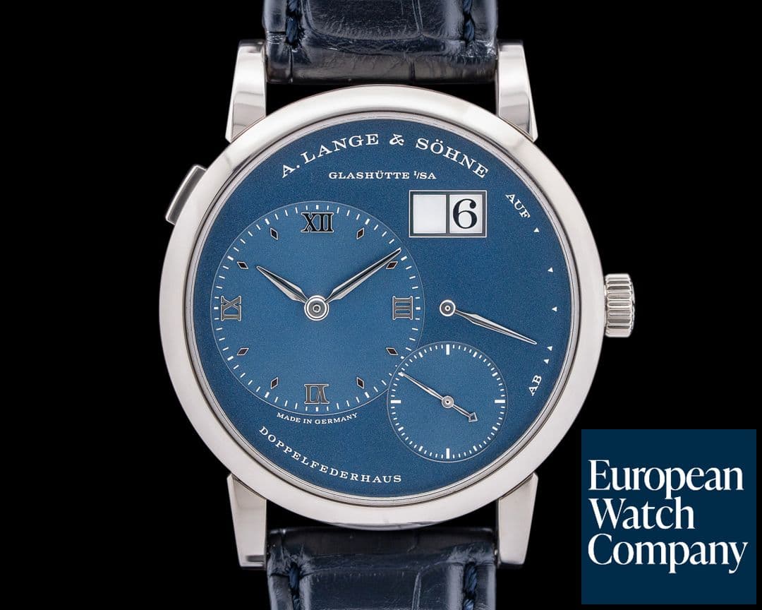 Image of A. Lange and Sohne Lange 1 191.028 18K White Gold Blue Dial DISCONTINUED RARE