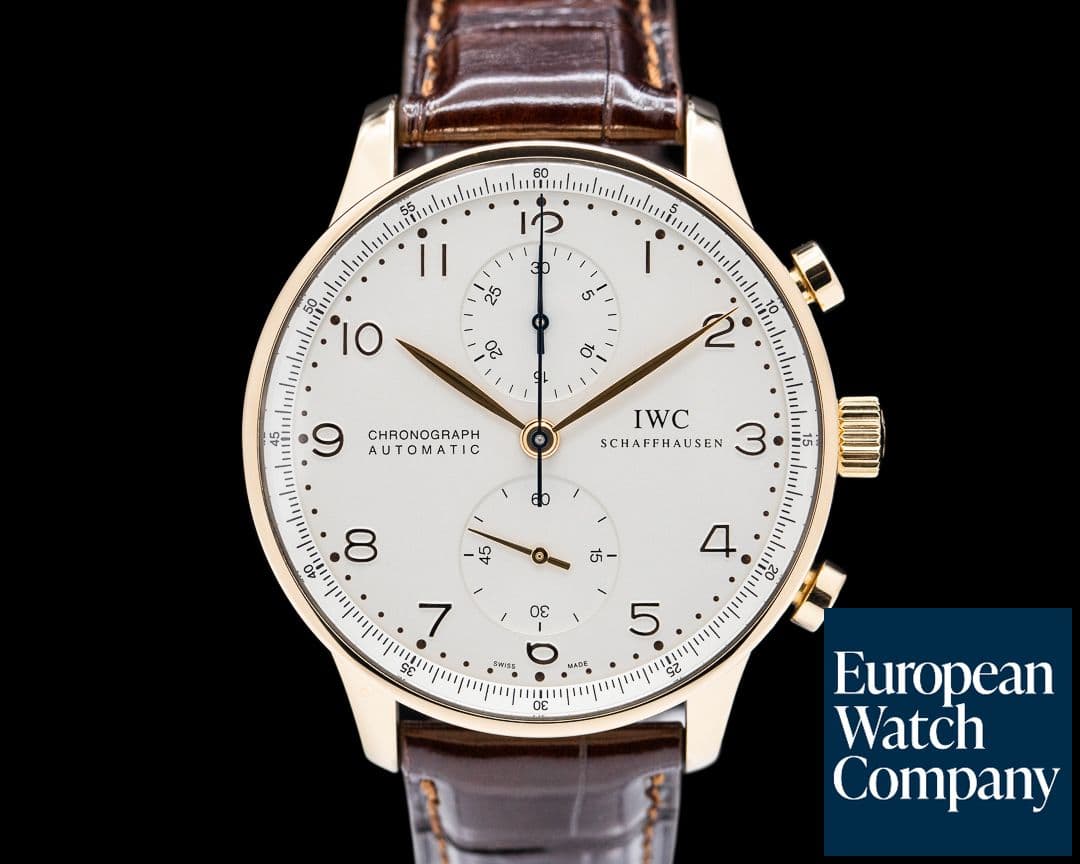 Image of IWC Portuguese Chronograph 18K Rose Gold Silver Dial