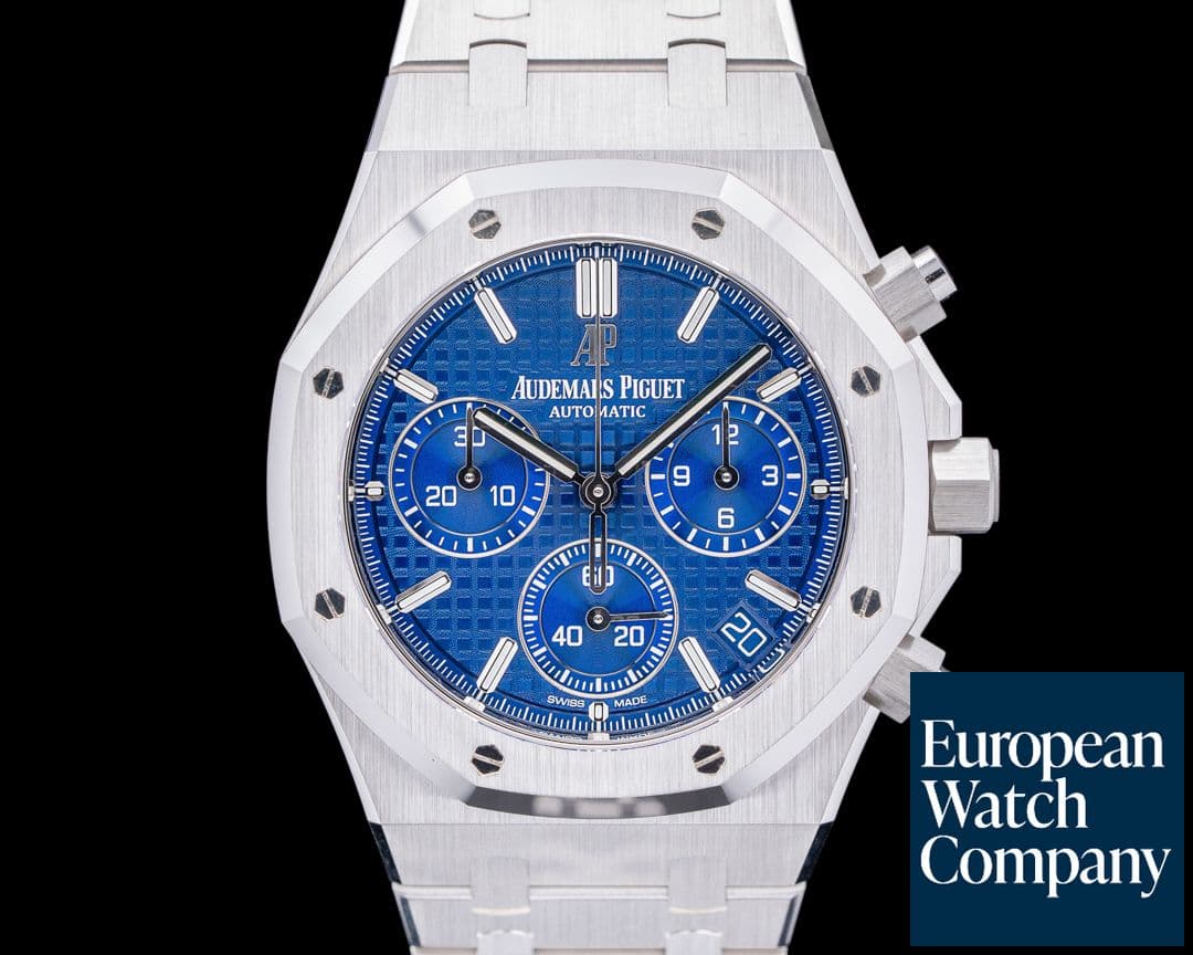 Image of Audemars Piguet Royal Oak Chronograph Japan Edition 18K White Gold Blue Dial