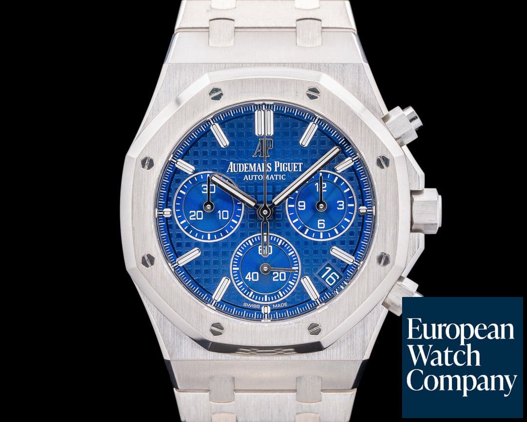 Image of Audemars Piguet Royal Oak Chronograph Japan Edition 18K White Gold Blue Dial