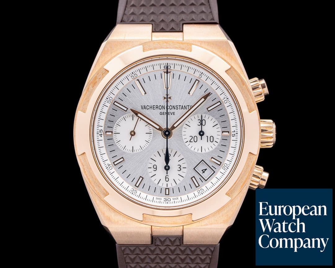 Image of Vacheron Constantin Overseas Chronograph 5500v 18K Rose Gold Silver Dial